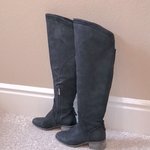 Vince Camuto Shoes - VINCE CAMUTO WIDE CALF KARINDA BLACK MAJICO OVER KNEE BOOT